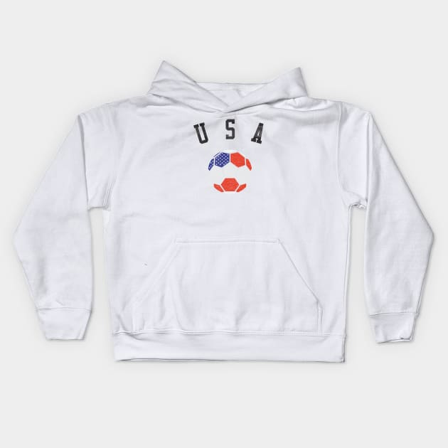 USA Soccer Team Heritage Flag Kids Hoodie by ryanjaycruz